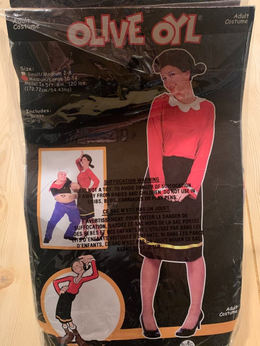 Fun World Popeye Olive Oyl Cartoon Halloween Costume Trick or Treat Women's M/L